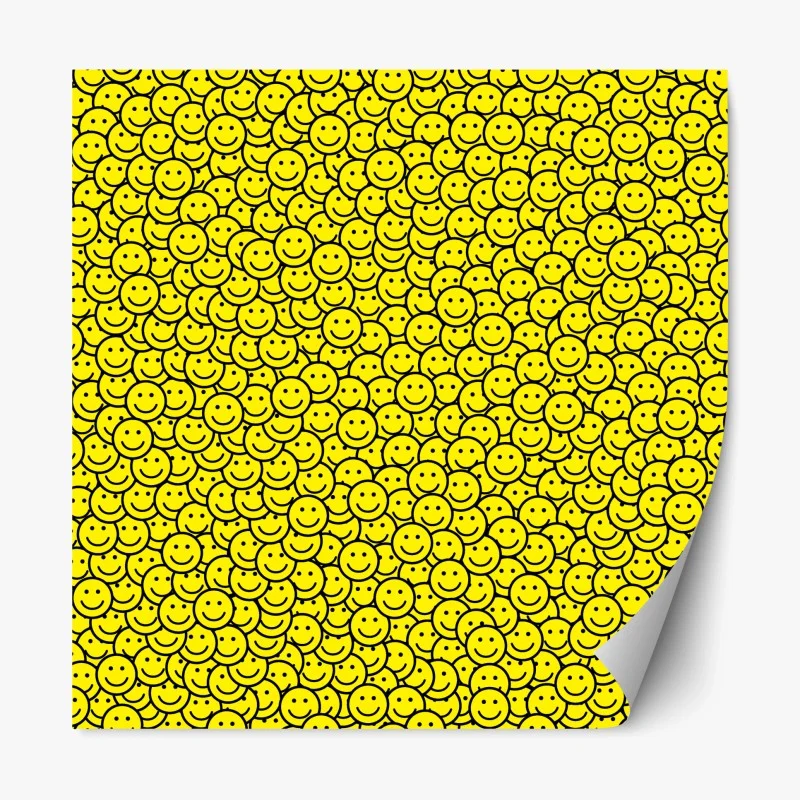 Adesivo riposizionabile motivo di faccine sorridenti gialle