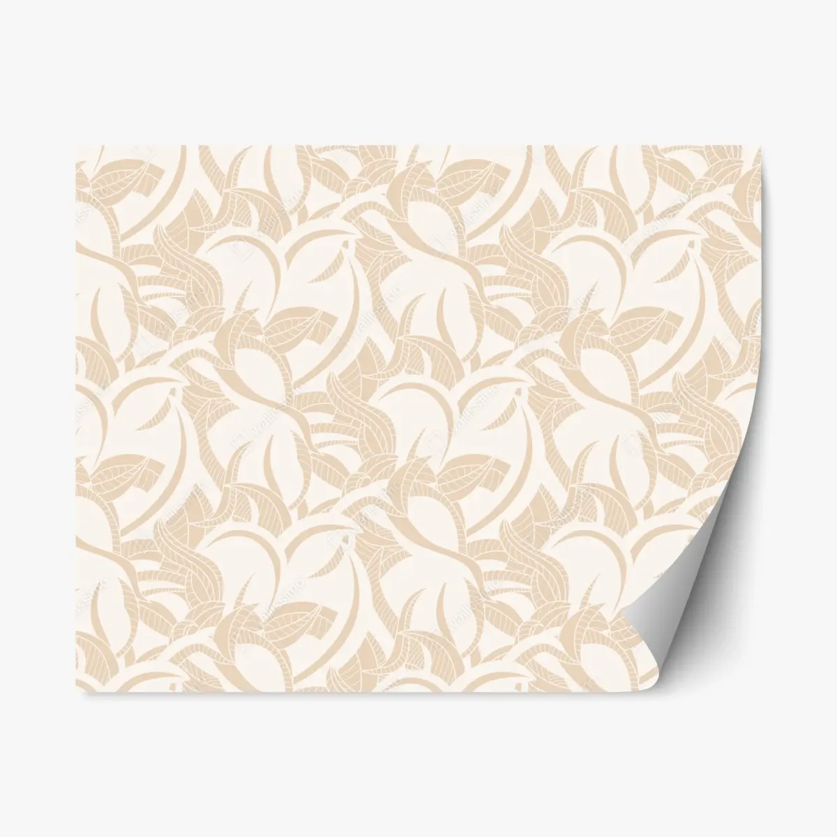 Adesivo riposizionabile motivo di foglie beige elegante • Wallissimo® Adesivo riposizionabile motivo di foglie beige elegante • Wallissimo®