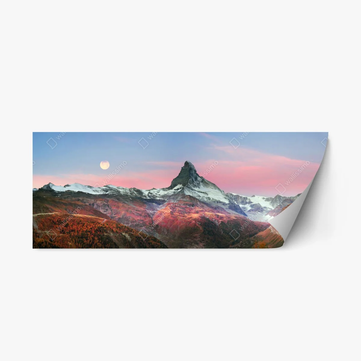Adesivo riposizionabile tramonto autunnale sul Cervino • Wallissimo® Adesivo riposizionabile tramonto autunnale sul Cervino • Wallissimo®