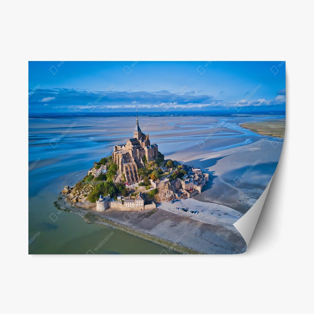 Adesivo riposizionabile panorama aereo di Mont Saint-Michel • Wallissimo® Adesivo riposizionabile panorama aereo di Mont Saint-Michel • Wallissimo®