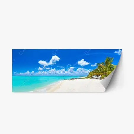 Adesivo riposizionabile spiaggia tropicale alle Maldive • Wallissimo®