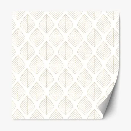 Adesivo riposizionabile motivo di foglie dorate minimalista • Wallissimo®