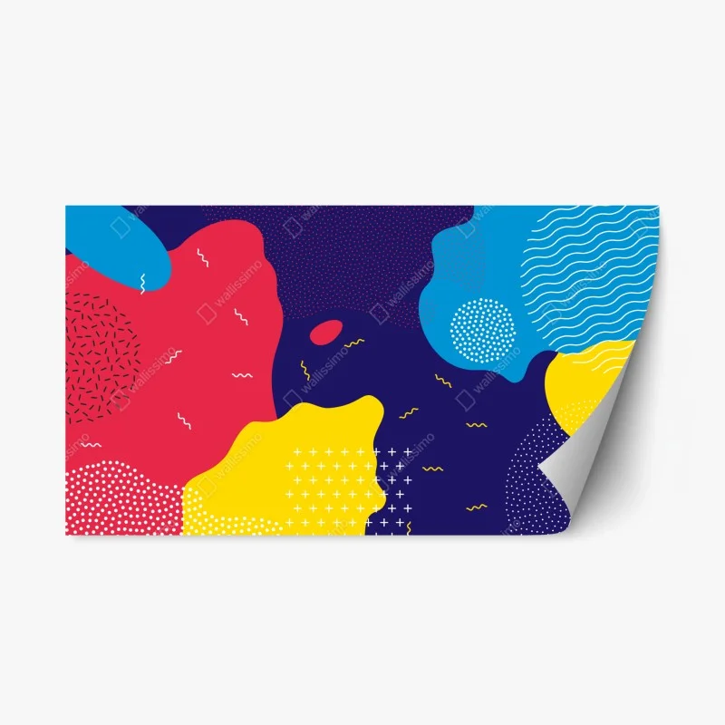 Adesivo riposizionabile motivo astratto pop dai colori vivaci