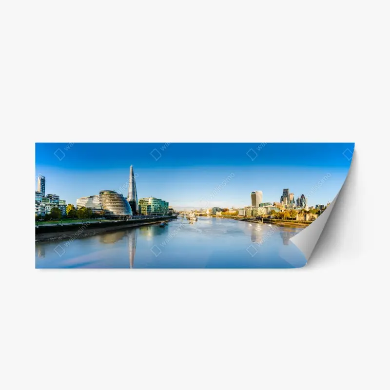 Adesivo riposizionabile panorama urbano di Londra sul Tamigi