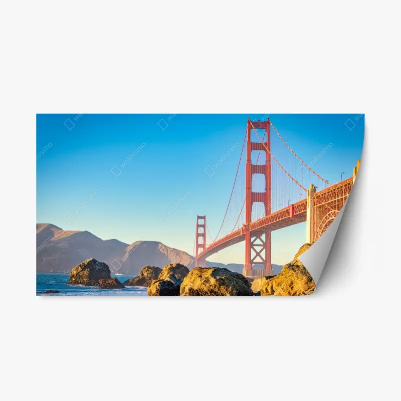 Adesivo riposizionabile panorama costiero con il ponte Golden Gate di San Francisco