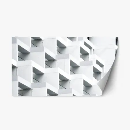 Adesivo riposizionabile geometria urbana in bianco • Wallissimo®
