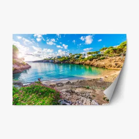 Adesivo riposizionabile baia tranquilla a Cala Esmeralda • Wallissimo®