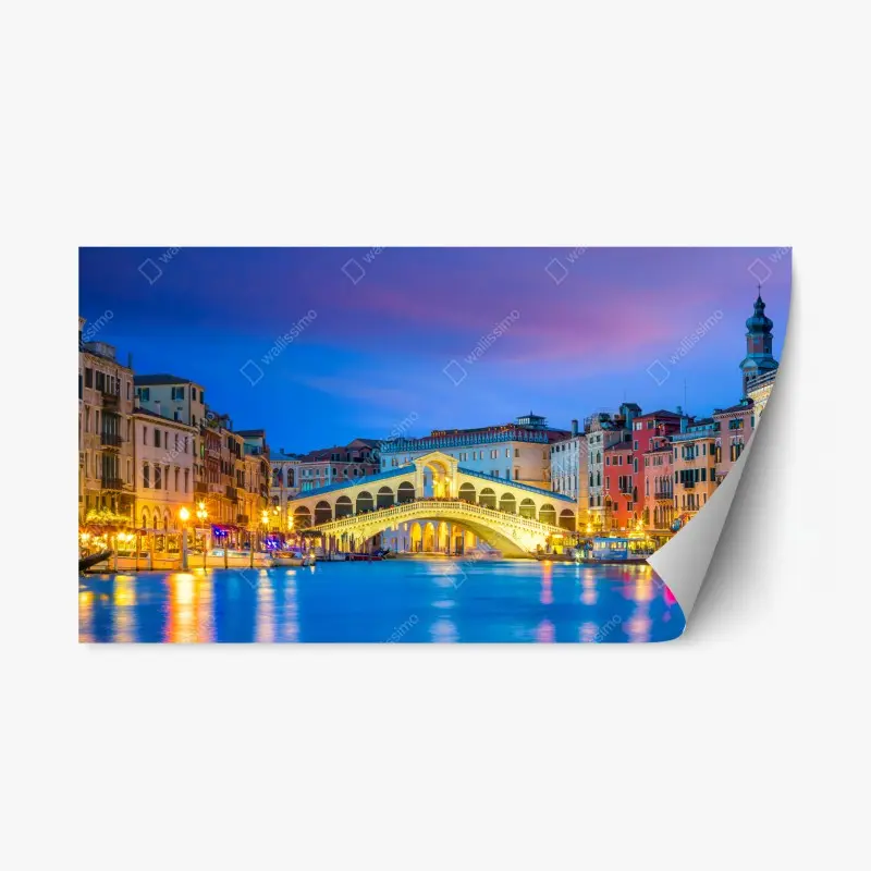 Adesivo riposizionabile tramonto sul ponte di Rialto, Venezia