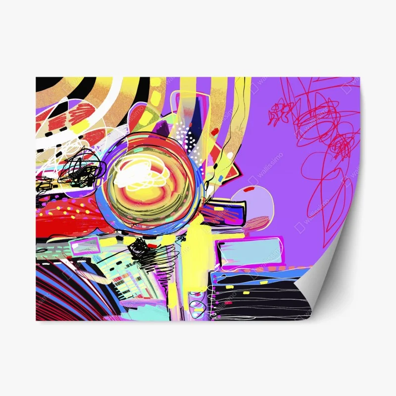 Adesivo riposizionabile esplosione cromatica astratta