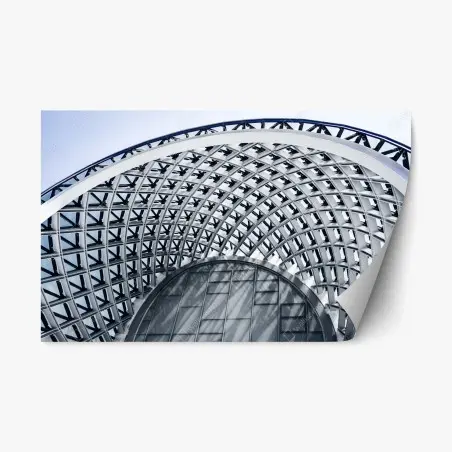Adesivo riposizionabile cupola geometrica: struttura moderna in vetro e acciaio • Wallissimo®