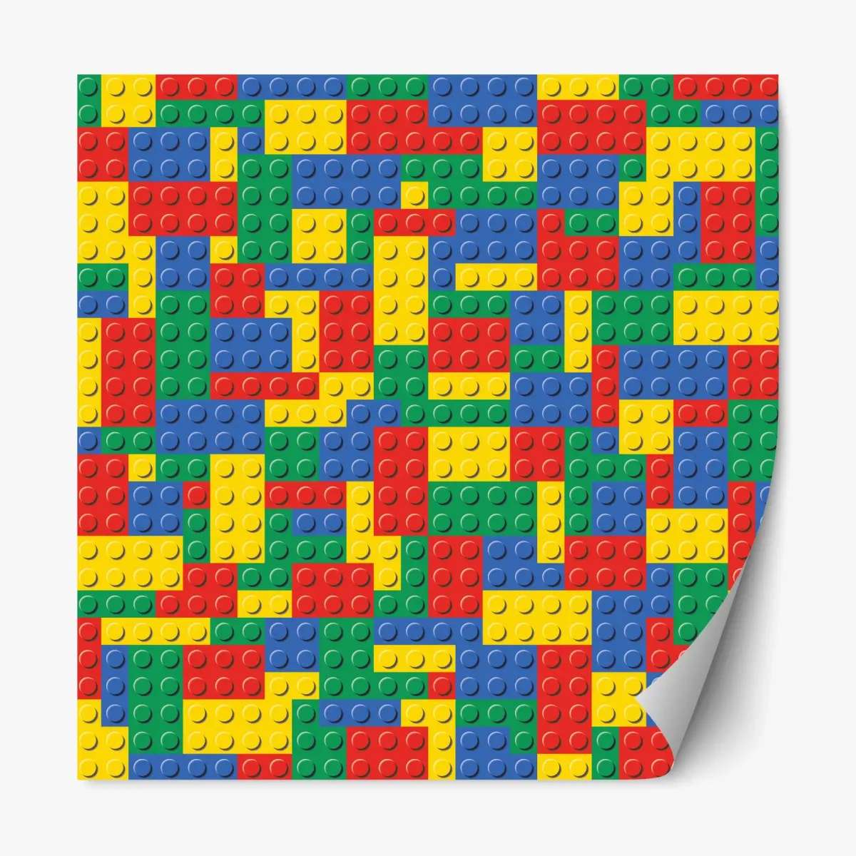 Adesivo riposizionabile motivo di mattoncini colorati per pareti • Wallissimo®