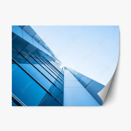 Adesivo riposizionabile prospettiva architettonica moderna in vetro • Wallissimo®