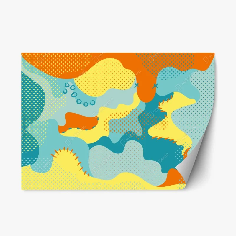 Adesivo riposizionabile composizione astratta pop art colorata