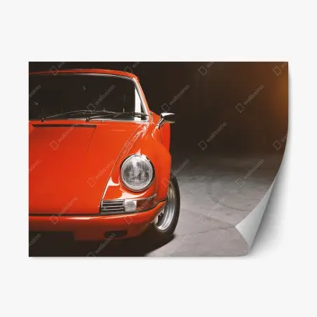 Adesivo riposizionabile emozione vintage: sportiva rossa anni '70 • Wallissimo®
