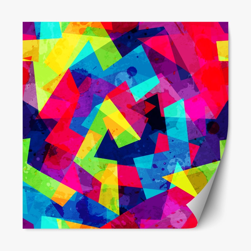 Adesivo riposizionabile esplosione geometrica di colori
