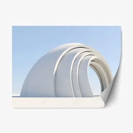 Adesivo riposizionabile arco moderno minimalista su sfondo azzurro • Wallissimo®