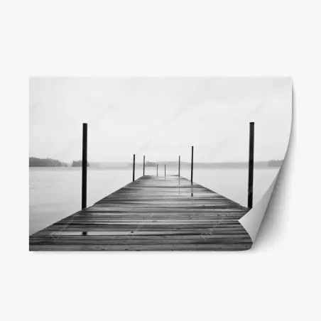 Adesivo riposizionabile molo silenzioso sul lago • Wallissimo®