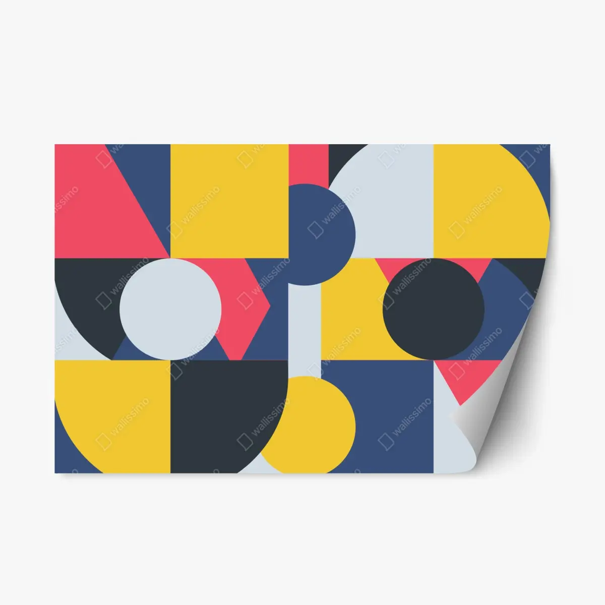 Adesivo riposizionabile composizione geometrica dai colori vivaci • Wallissimo®