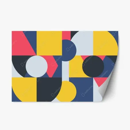 Adesivo riposizionabile composizione geometrica dai colori vivaci • Wallissimo®