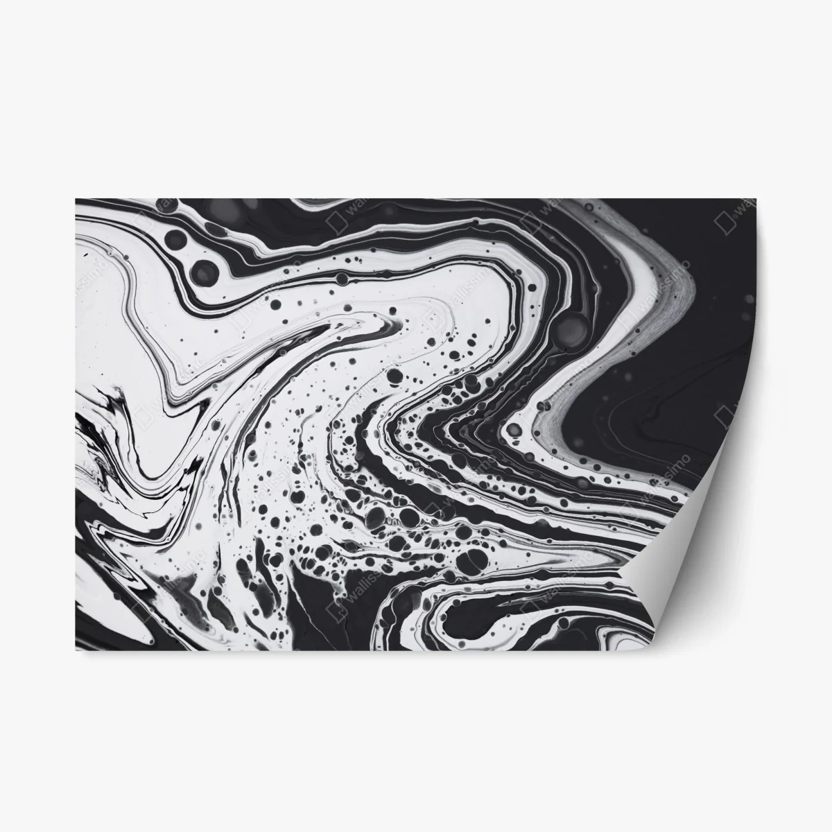 Adesivo riposizionabile arte astratta marmorizzata in bianco e nero • Wallissimo® Adesivo riposizionabile arte astratta marmorizzata in bianco e nero • Wallissimo®