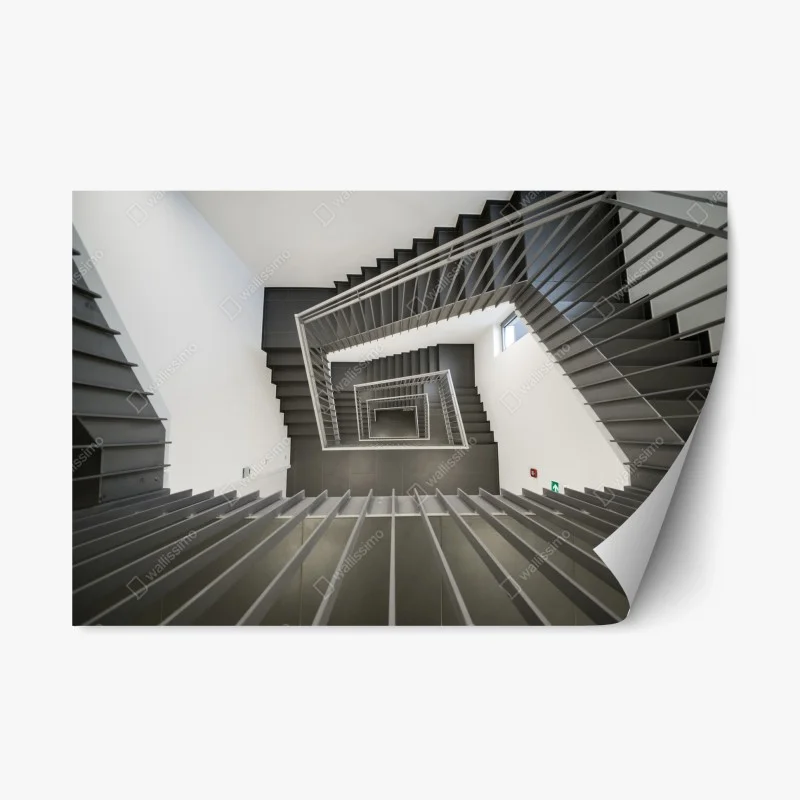 Adesivo riposizionabile scala geometrica minimalista vista dall'alto