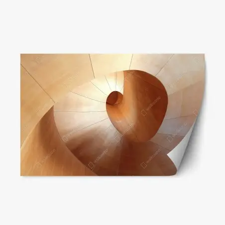 Adesivo riposizionabile spirale in legno astratta • Wallissimo®