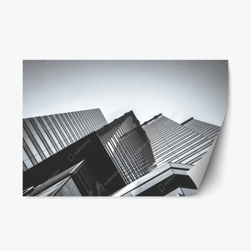 Adesivo riposizionabile prospettive urbane in bianco e nero