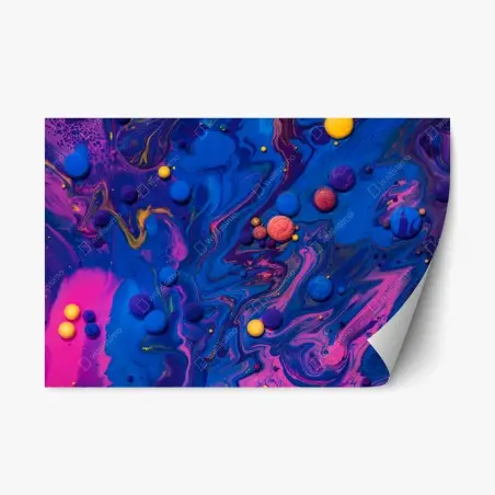 Adesivo riposizionabile vortici cosmici di colore • Wallissimo®