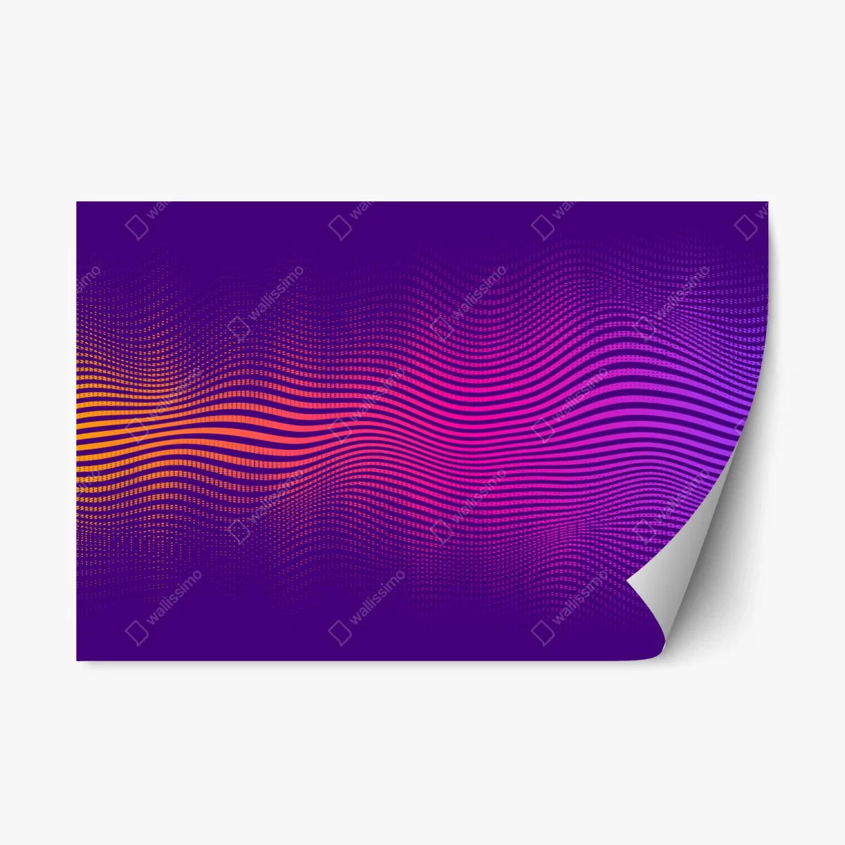 Adesivo riposizionabile onda cromatica astratta su sfondo viola • Wallissimo® Adesivo riposizionabile onda cromatica astratta su sfondo viola • Wallissimo®