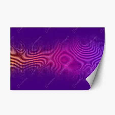 Adesivo riposizionabile onda cromatica astratta su sfondo viola • Wallissimo®