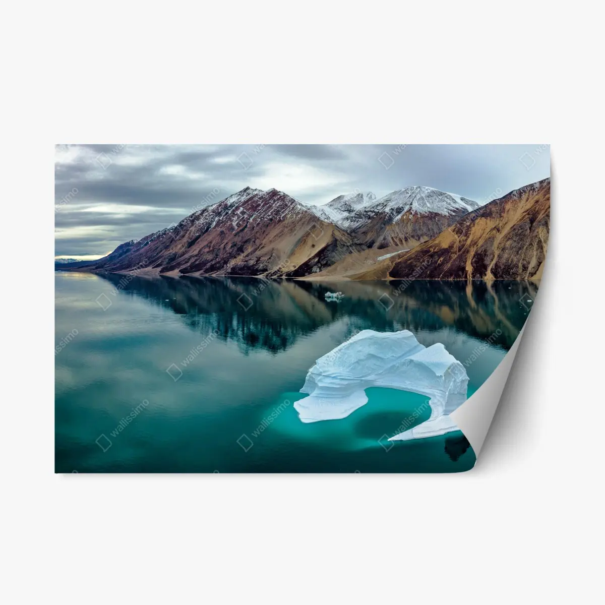 Adesivo riposizionabile arco di ghiaccio sul lago turchese • Wallissimo®