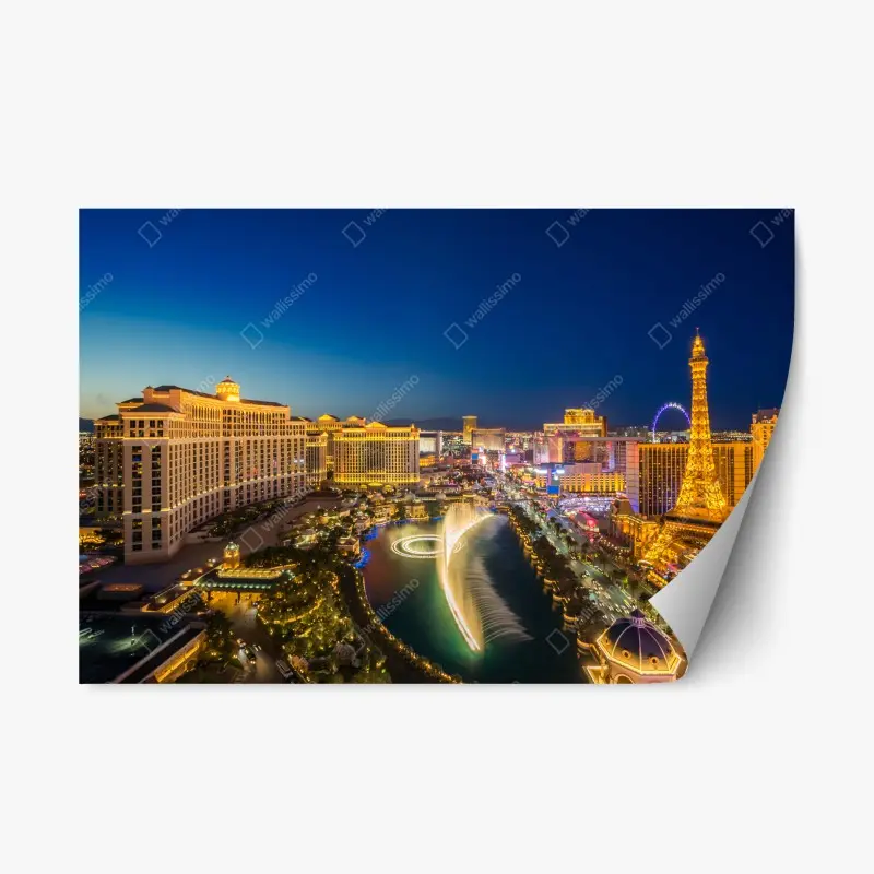 Adesivo riposizionabile panorama notturno della strip di Las Vegas