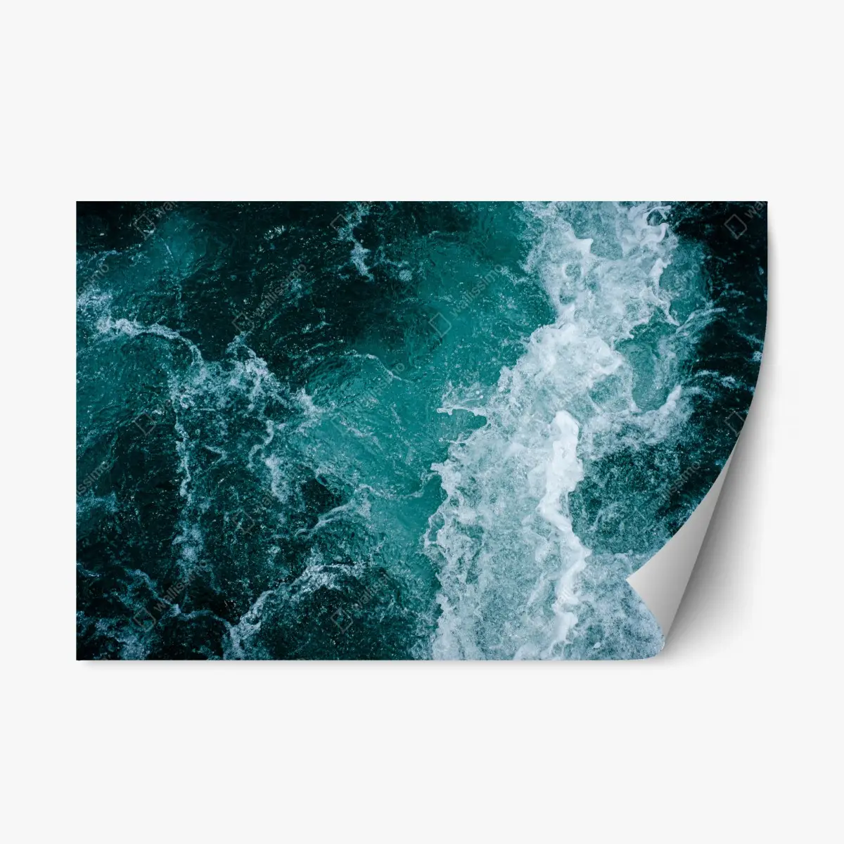 Adesivo riposizionabile vortice marino turchese • Wallissimo®