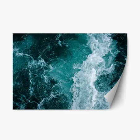 Adesivo riposizionabile vortice marino turchese • Wallissimo®