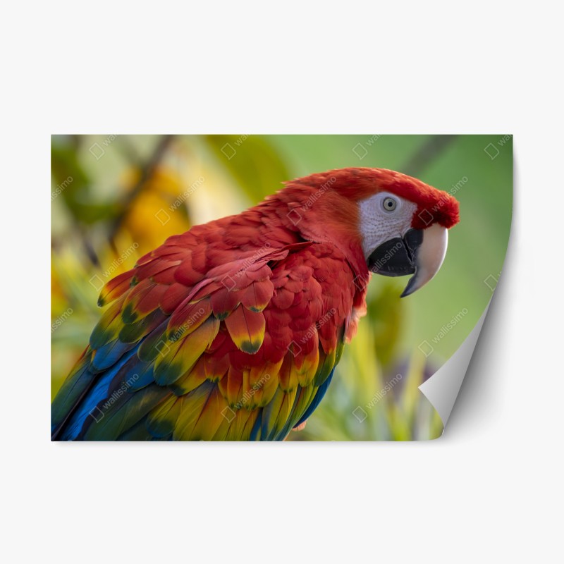 Adesivo riposizionabile pappagallo dai colori vivaci