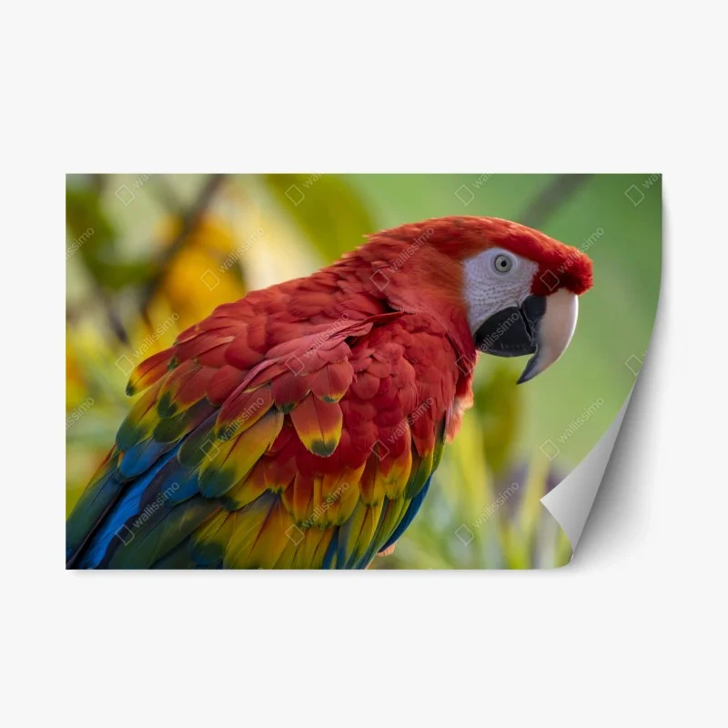 Adesivo riposizionabile pappagallo dai colori vivaci