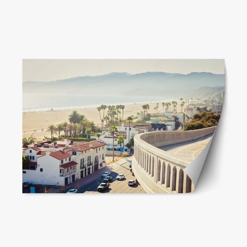 Adesivo riposizionabile panorama costiero di Santa Monica