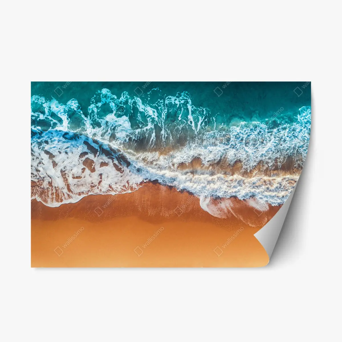 Adesivo riposizionabile abbraccio del mare sulla spiaggia • Wallissimo®
