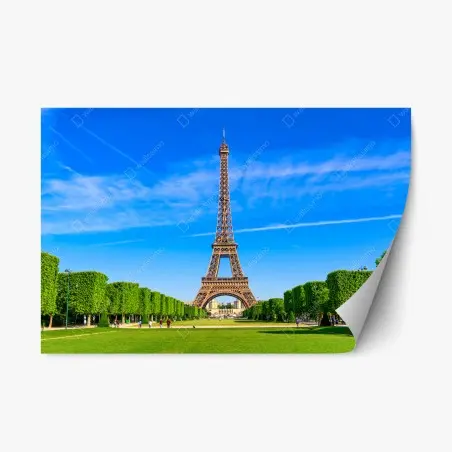 Adesivo riposizionabile panorama maestoso della Torre Eiffel a Parigi • Wallissimo®
