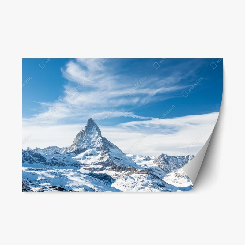 Adesivo riposizionabile maestosa cima innevata delle Alpi