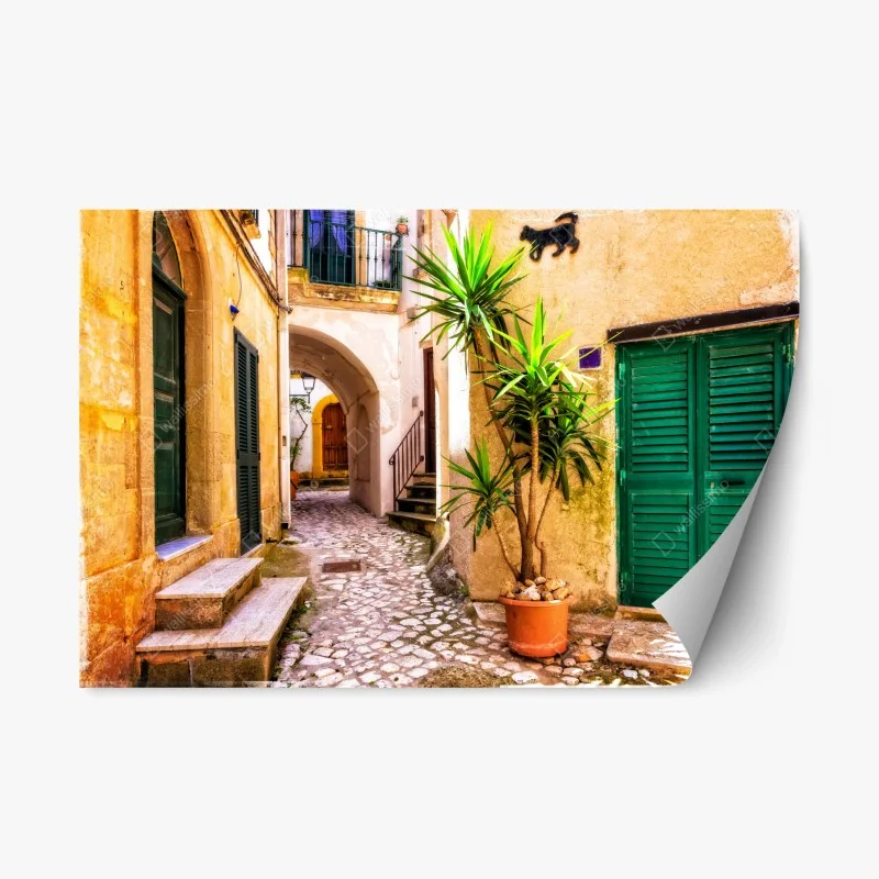 Adesivo riposizionabile angolo pittoresco nel vicolo soleggiato