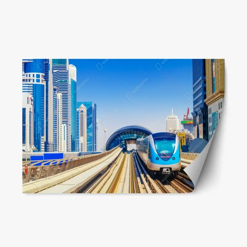 Adesivo riposizionabile metropolitana futuristica tra i grattacieli