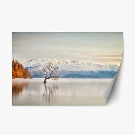 Adesivo riposizionabile silenzio invernale sul lago Wanaka • Wallissimo®