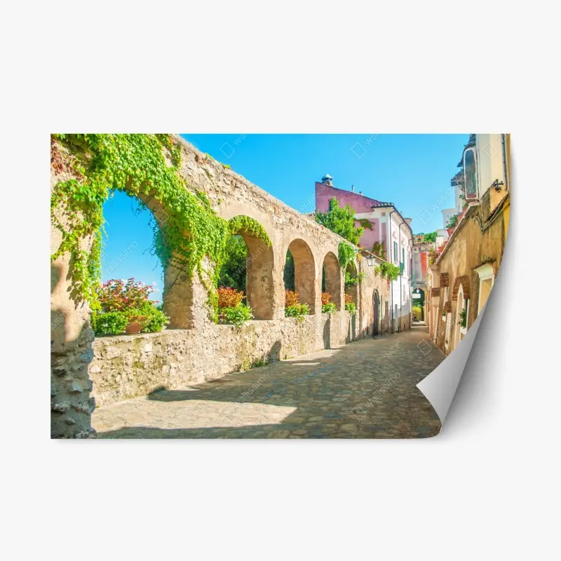Adesivo riposizionabile scorcio fiorito di Ravello sulla Costiera Amalfitana