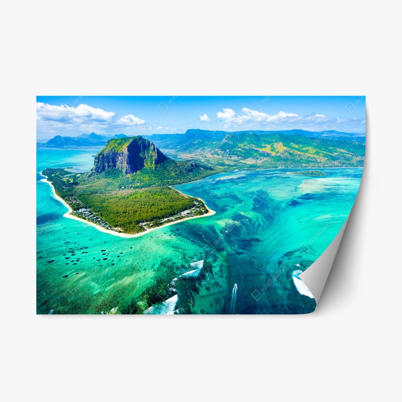 Adesivo riposizionabile oasi turchese di Mauritius