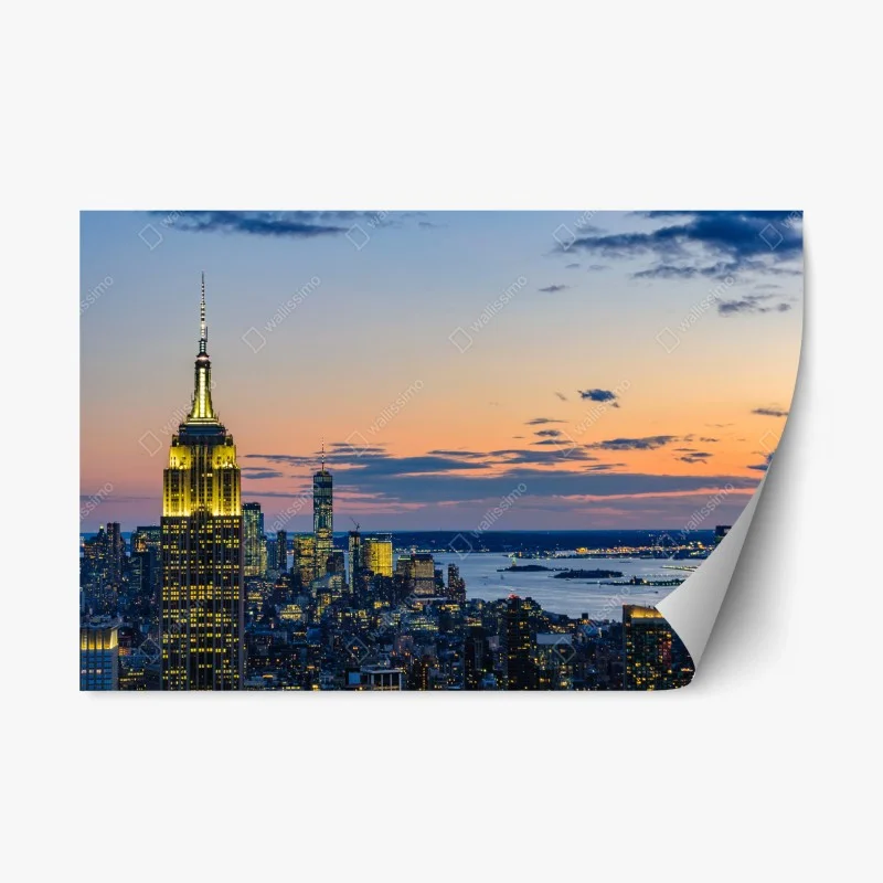Adesivo riposizionabile tramonto su New York con Empire State Building