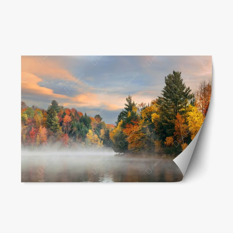 Adesivo riposizionabile nebbia mattutina sul lago di Stowe