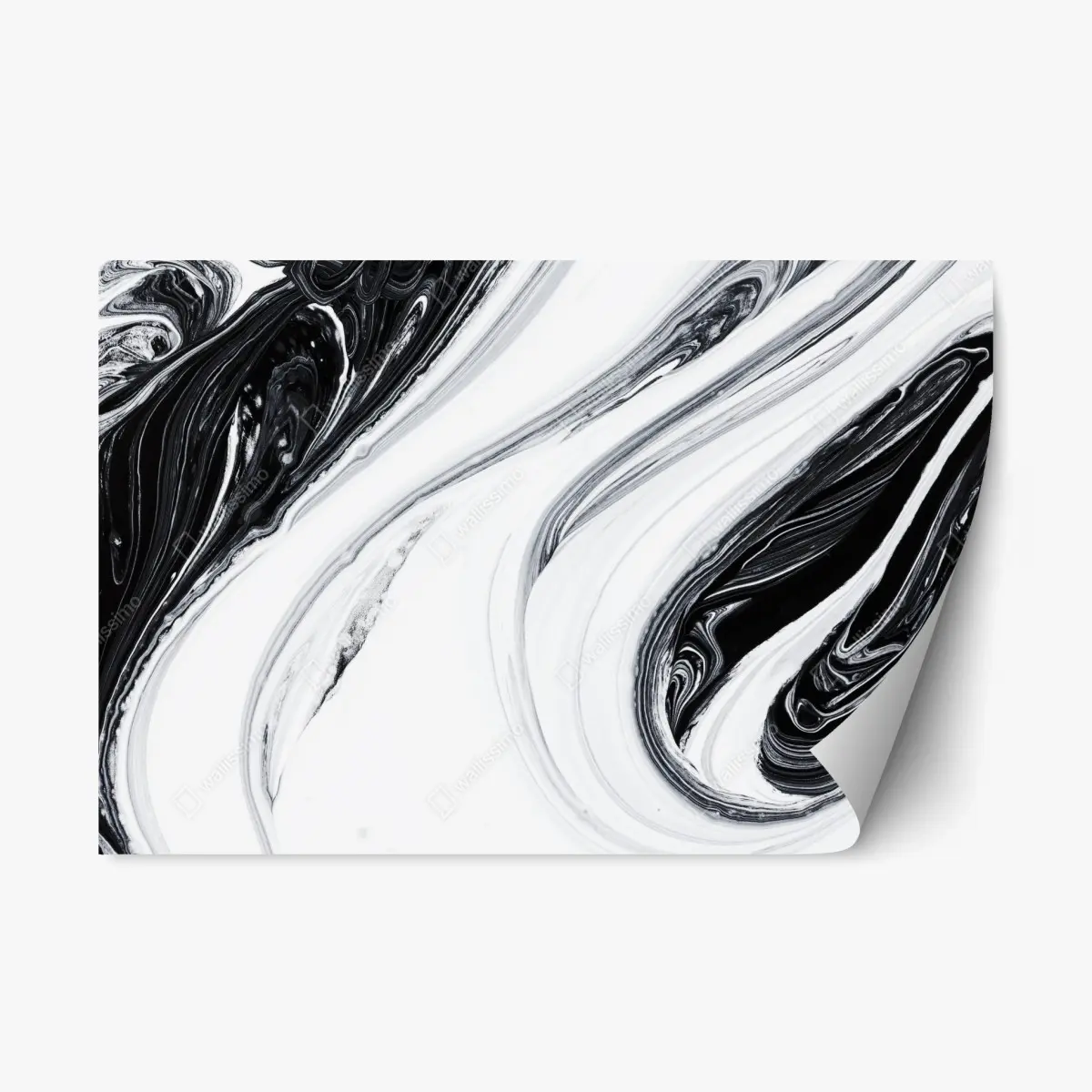 Adesivo riposizionabile eleganza marmorizzata in bianco e nero • Wallissimo®