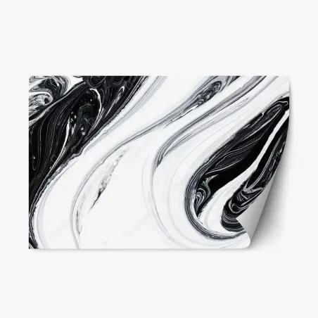 Adesivo riposizionabile eleganza marmorizzata in bianco e nero • Wallissimo®