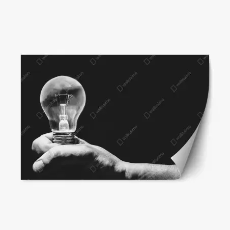 Adesivo riposizionabile idea luminosa in mano • Wallissimo®
